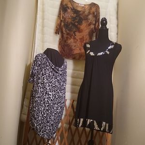 #14B - 👌Lot of 3 - Women's Pull-on Tops/Mini Dress/Top - sz Medium